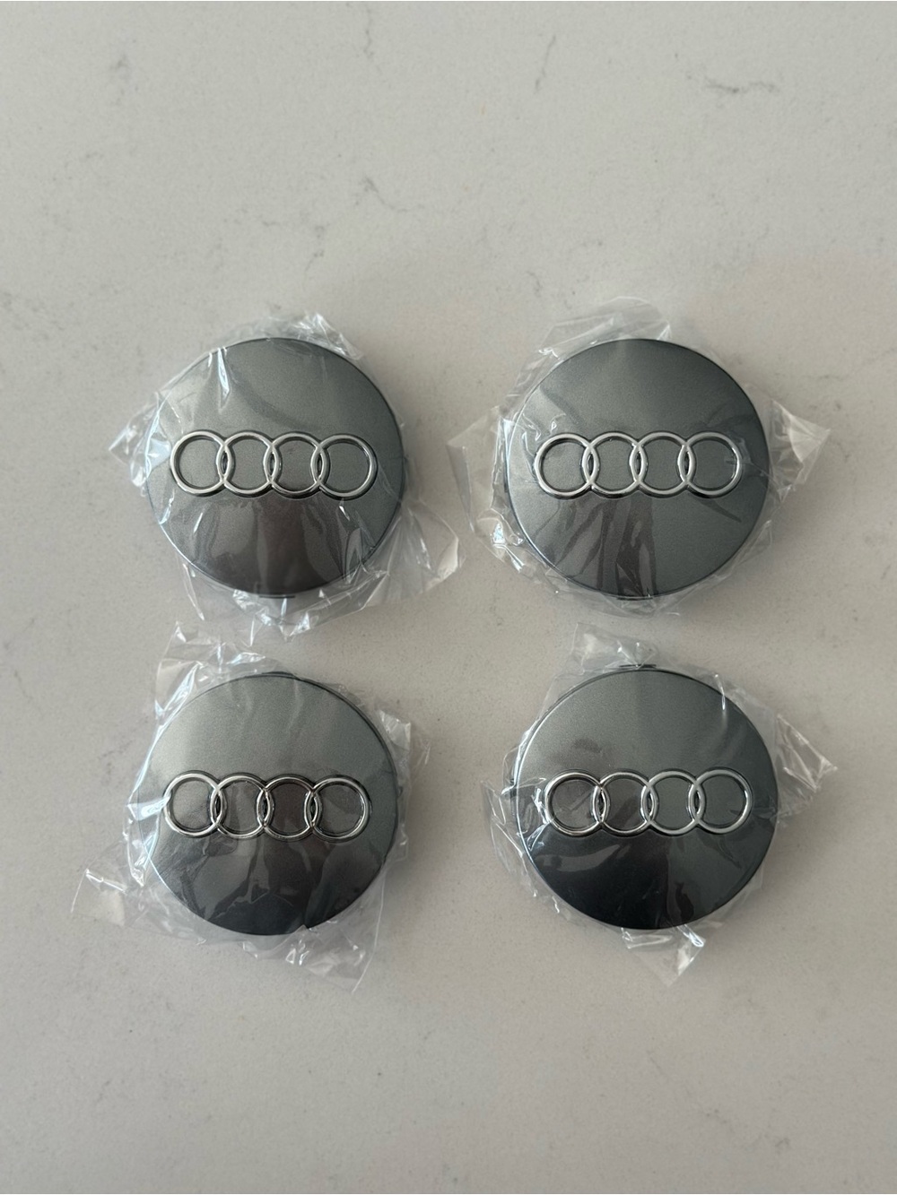 4pcs 60mm Grey Car Styling Badge Wheel Center Hub Cap Rim Caps For Audi